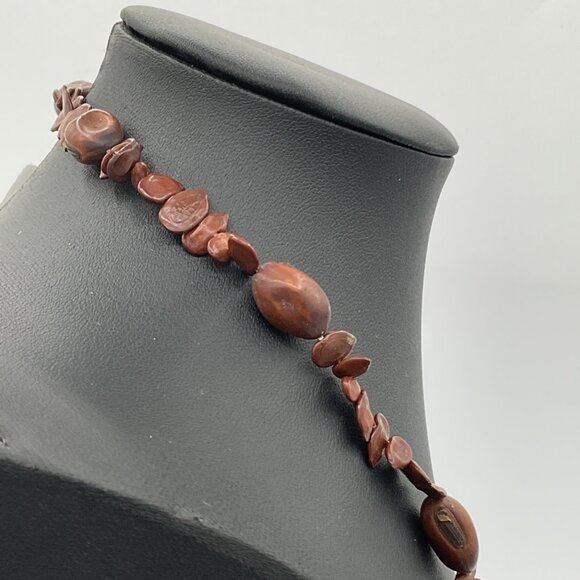 Handcrafted 16" Drop Seed and Bean Pod Necklace - Picture 3 of 4